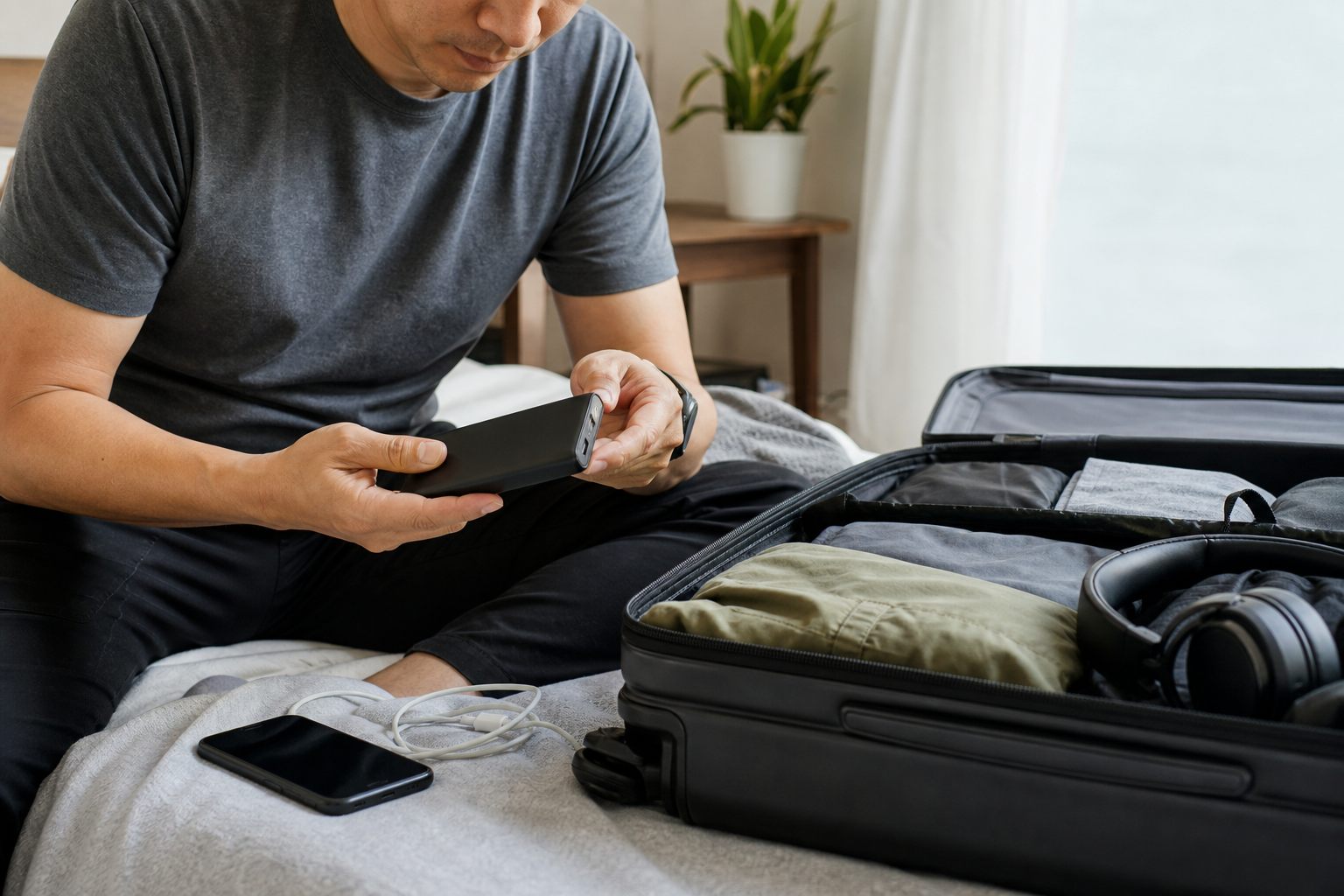 A scene related to airline-ready power bank