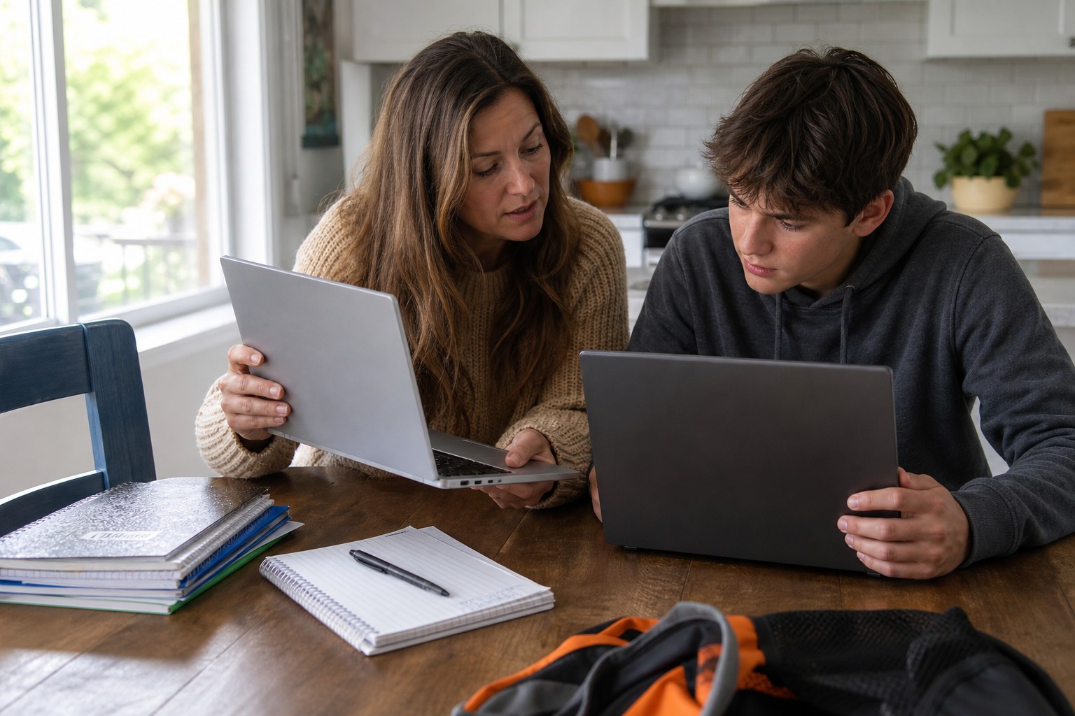 Everyday scene related to back-to-school laptop