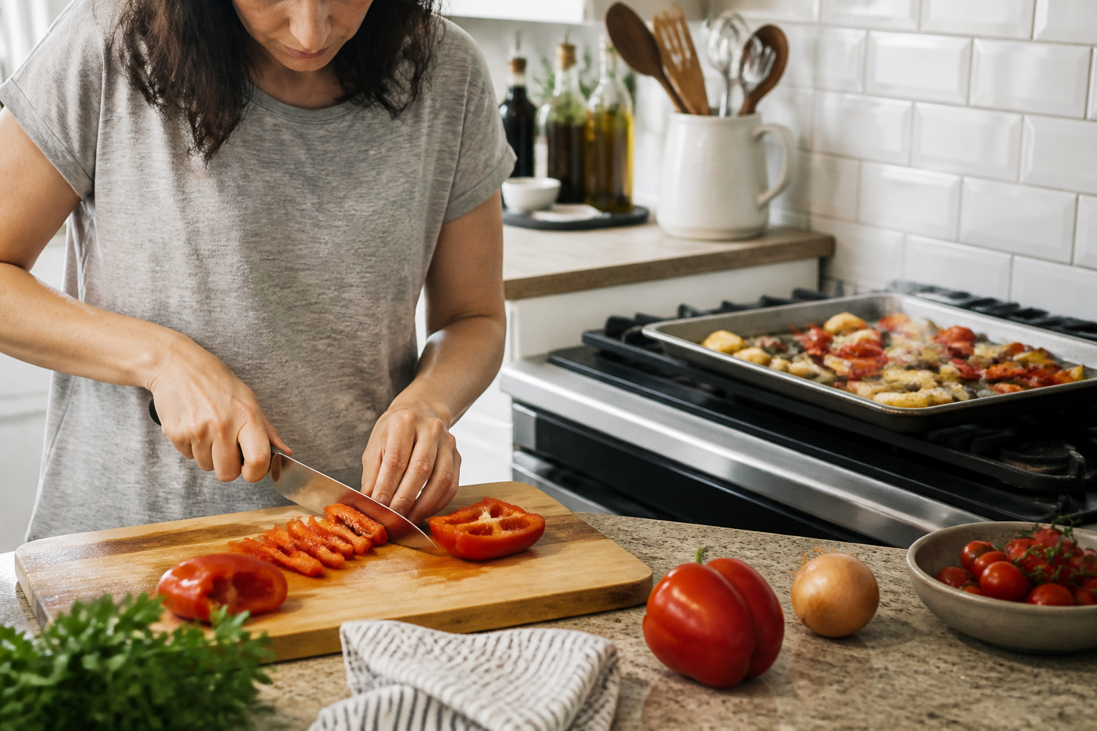 Everyday scene related to cutting board
