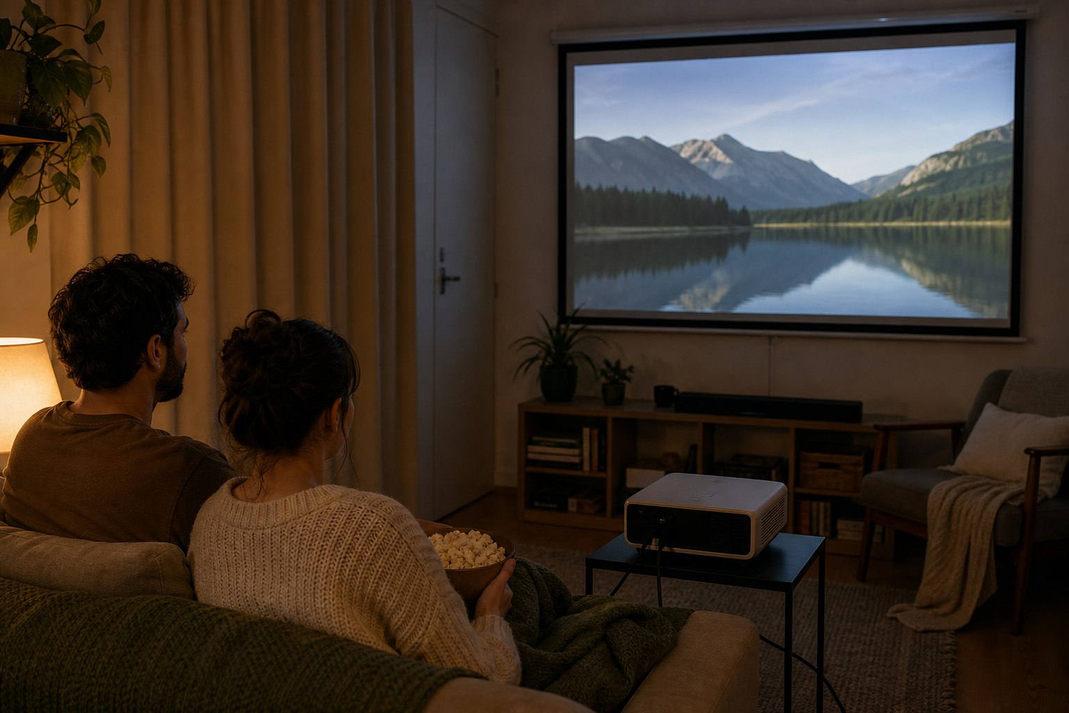 Everyday scene related to home theater projector