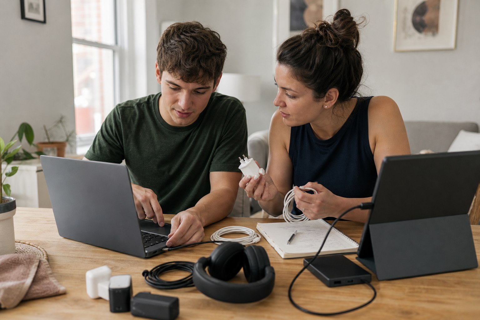 Everyday scene related to Labor Day tech accessories
