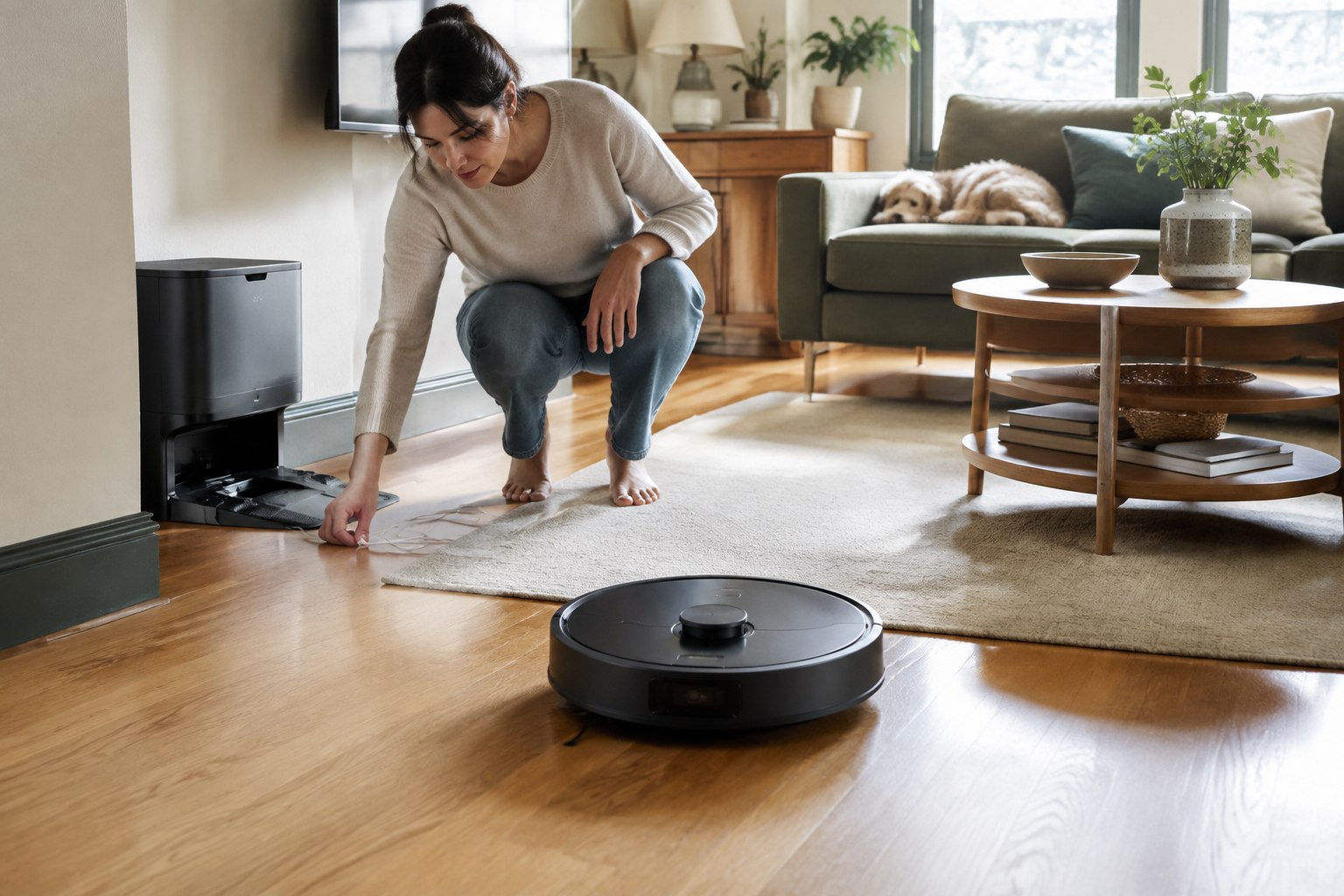 Everyday scene related to robot vacuum and mop